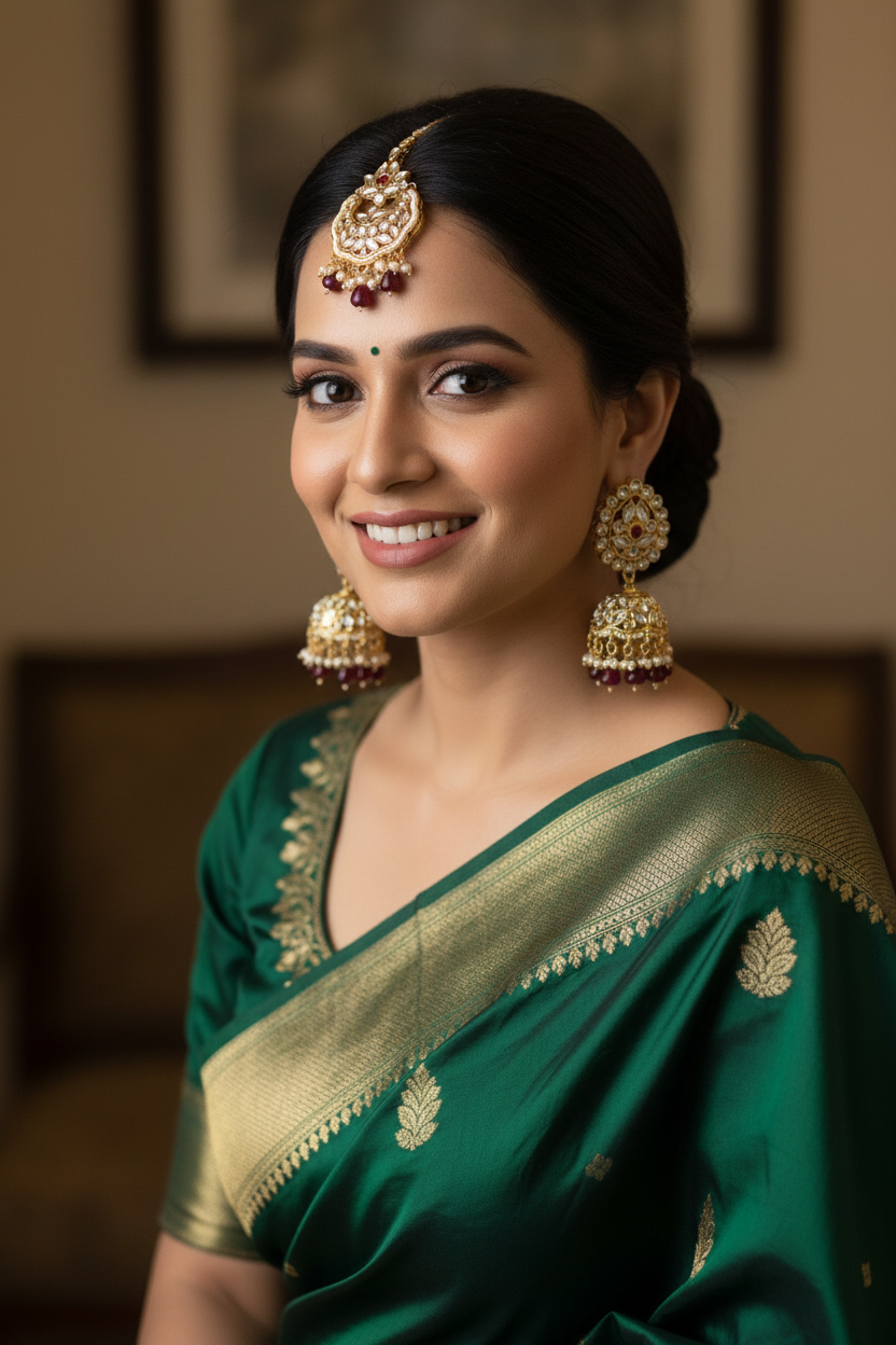 Zara Earrings with Maang Tika