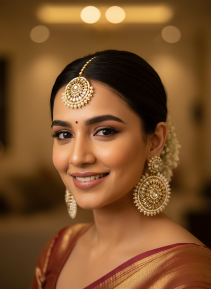 Ayesha Earrings with Maang Tika