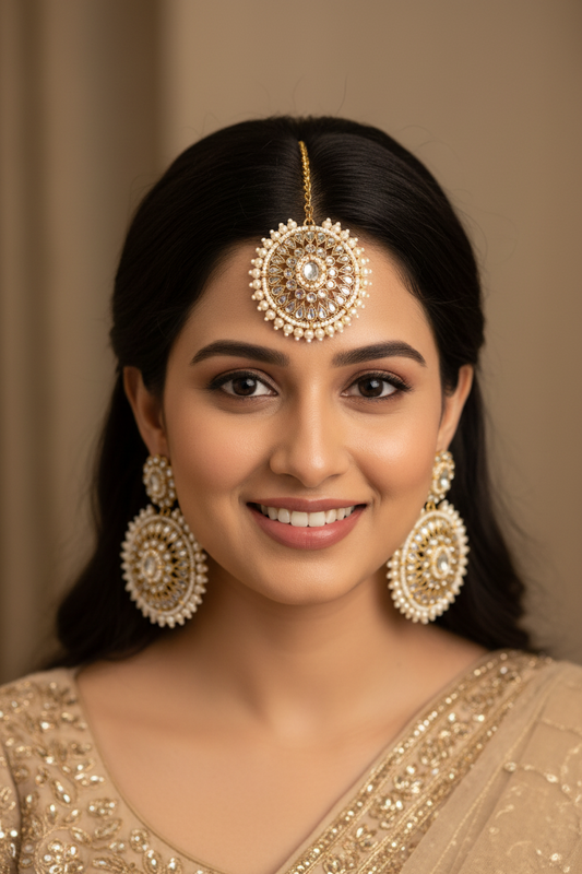 Ayesha Earrings with Maang Tika