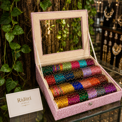 Viral Raindrop Glass Bangles Box-4 Rolls