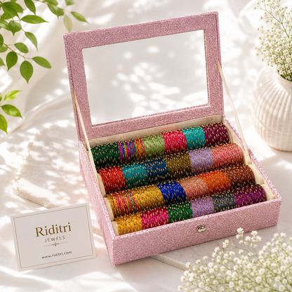 Viral Raindrop Glass Bangles Box-4 Rolls