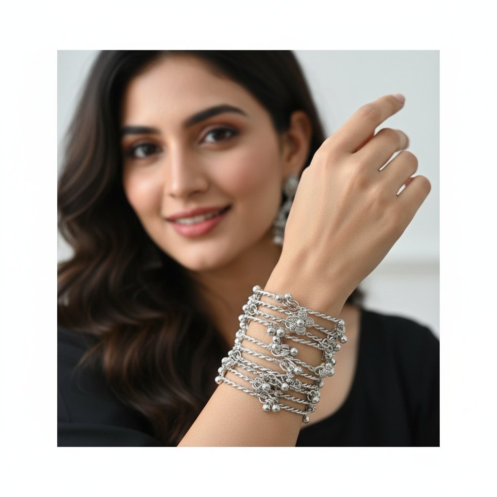 Viral Silver Ghungroo Bangles