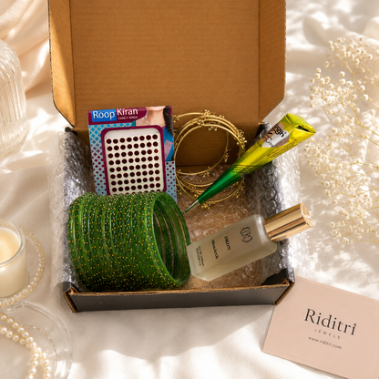 Viral Kashmiri Ghungroo Green Glass Bangle Hamper