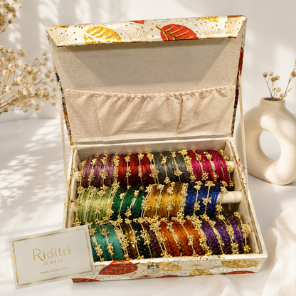 Viral Raindrop Glass with Ghungru Bangles Box