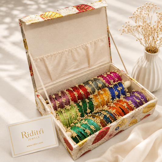 Viral Raindrop Glass with Ghungru Bangles Box