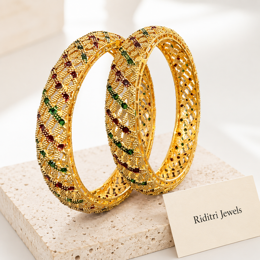 Sunayara Gold Plated Bangles Set