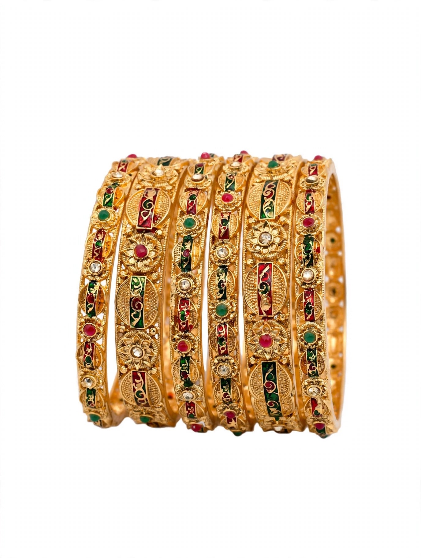 Savaraa Gold Plated Bangles Set