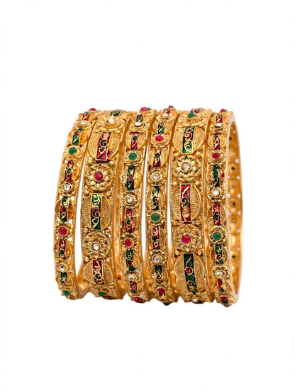 Savaraa Gold Plated Bangles Set