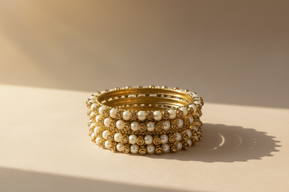 Vedika Pearl Bangle Set- Kada