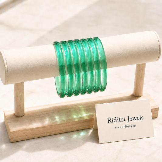 Viral Jelly Glass Bangles-Radium