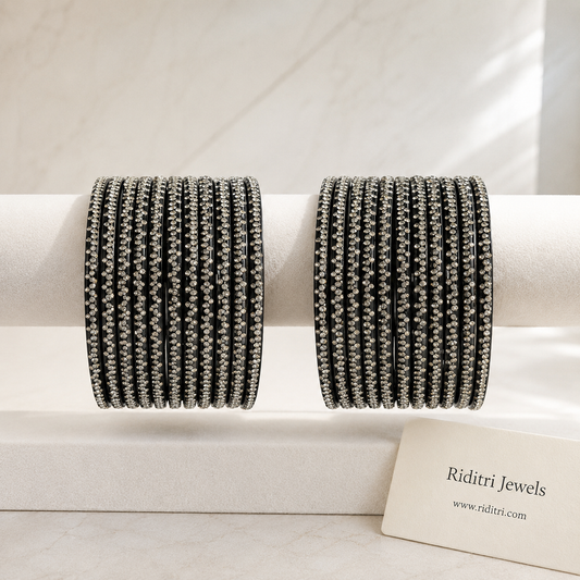 Black Luxury Glass Bangles