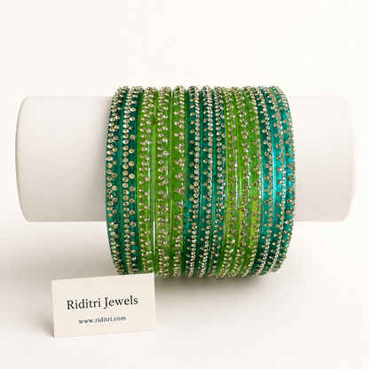 Glass Stone Mix Bangle Set_RDT0701