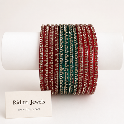 Glass Stone Mix Bangle Set_RDT0701