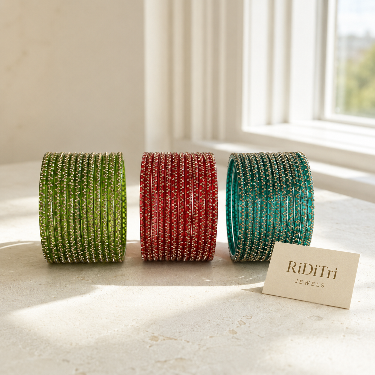 Glass Stone Mix Bangle Set_RDT0701