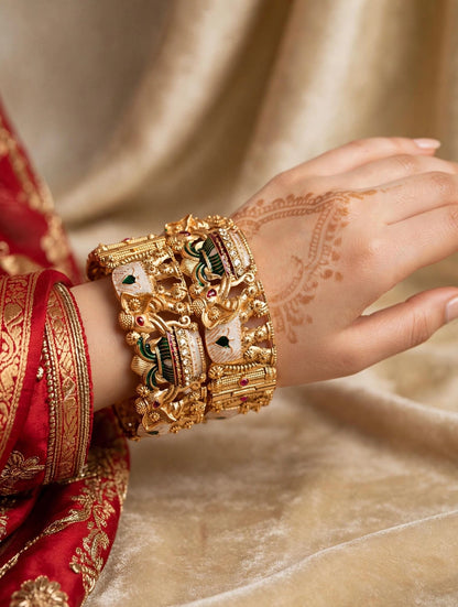 Padmavati Royal Broad Gold Bangles