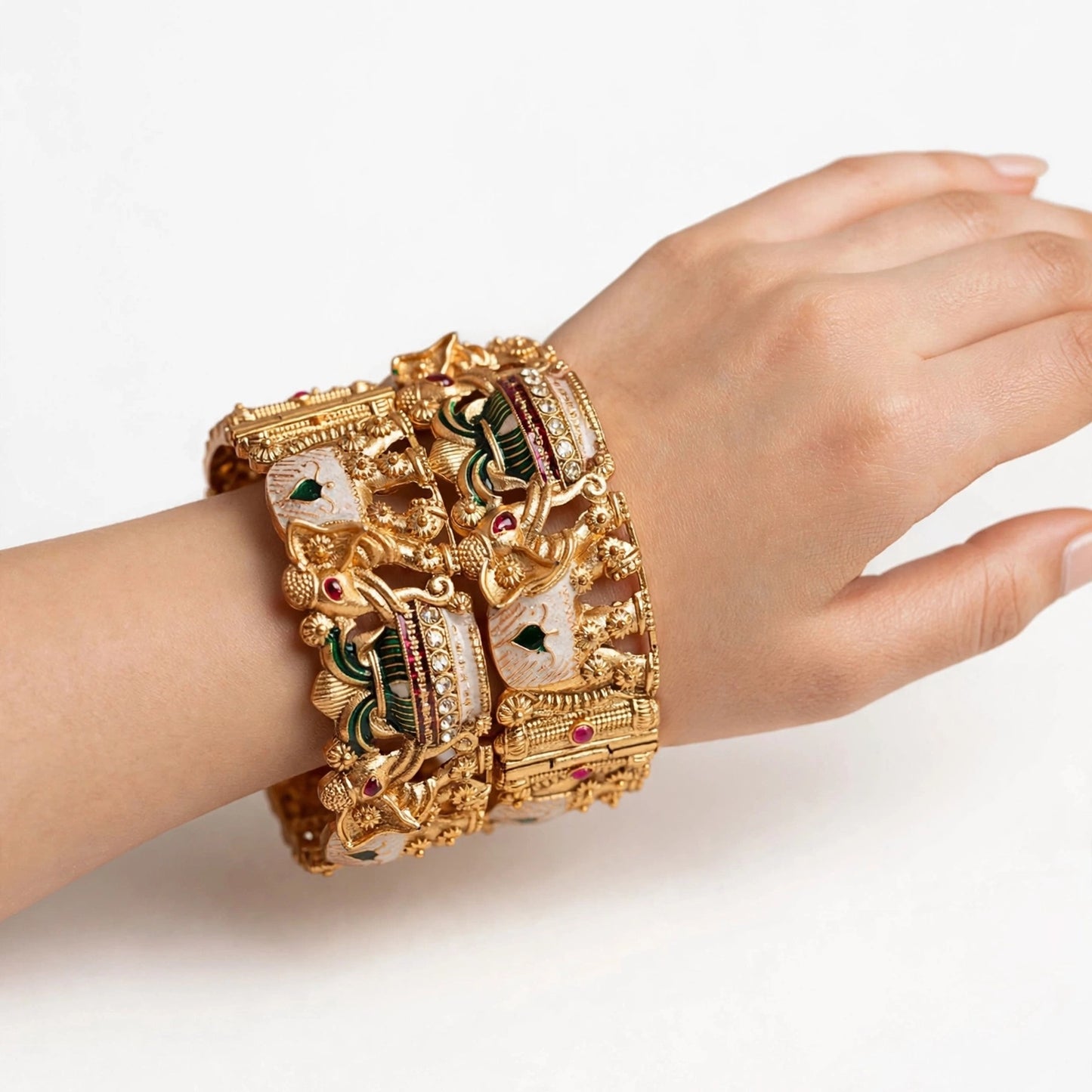 Padmavati Royal Broad Gold Bangles