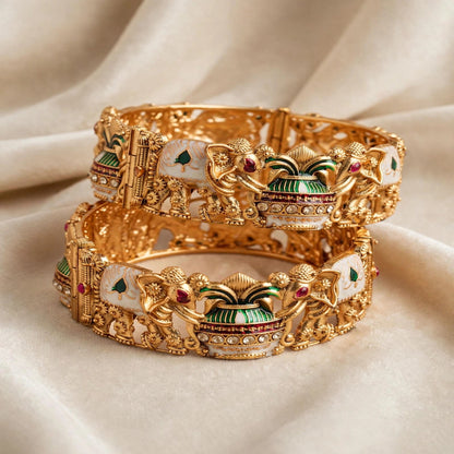 Padmavati Royal Broad Gold Bangles