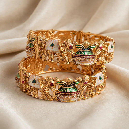 Padmavati Royal Broad Gold Bangles