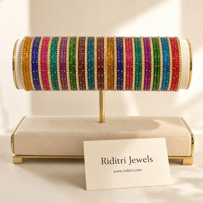 Viral Navratan Glass Bangles Set