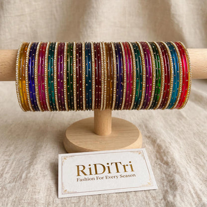 Viral Navratan Glass Bangles Set
