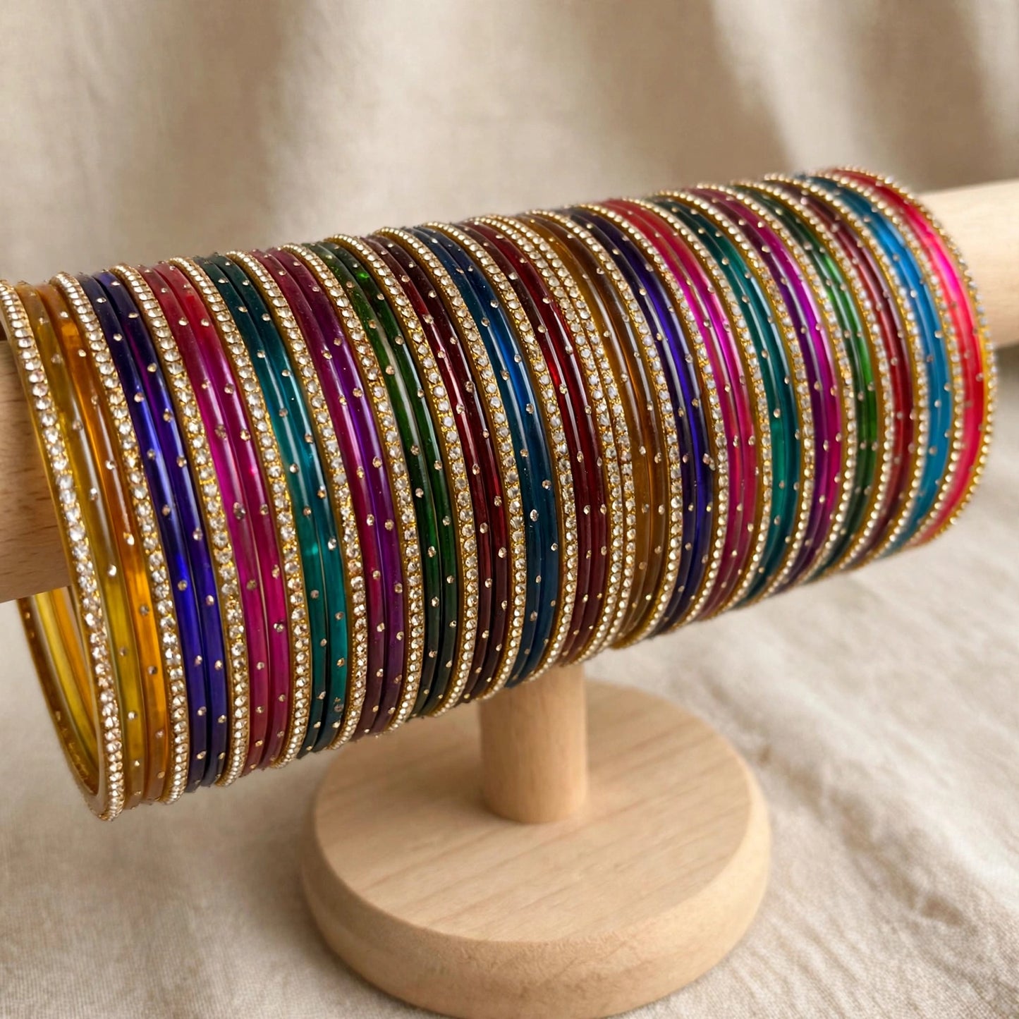 Viral Navratan Glass Bangles Set