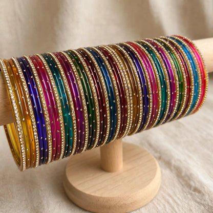 Viral Navratan Glass Bangles Set