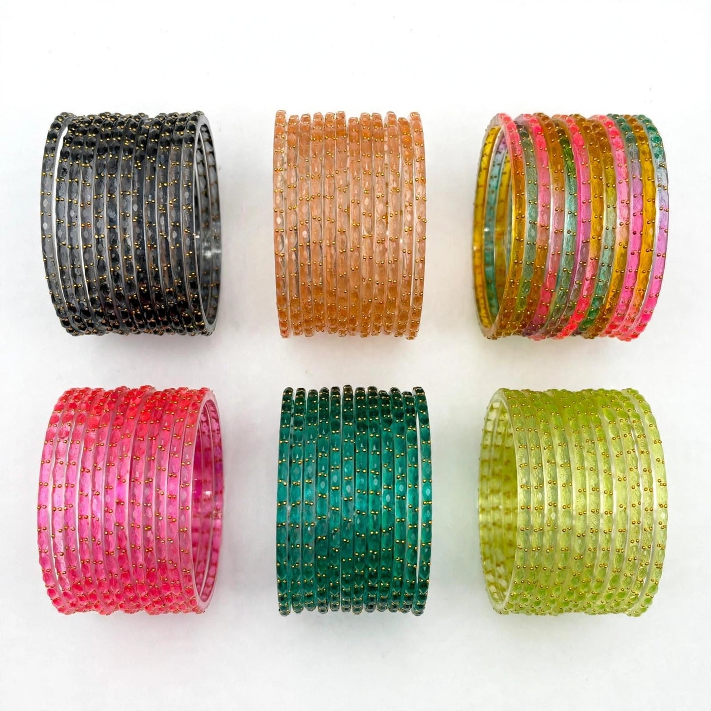 Viral Raindrop Glass Bangles Combo-RDT1