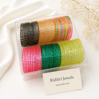 Viral Raindrop Glass Bangles Combo-RDT1