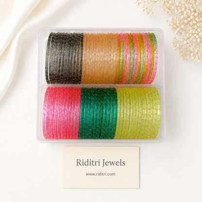 Viral Raindrop Glass Bangles Combo-RDT1