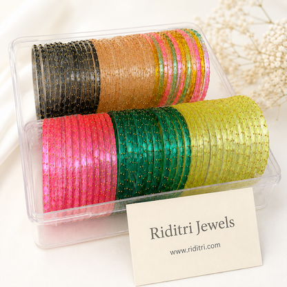 Viral Raindrop Glass Bangles Combo-RDT1