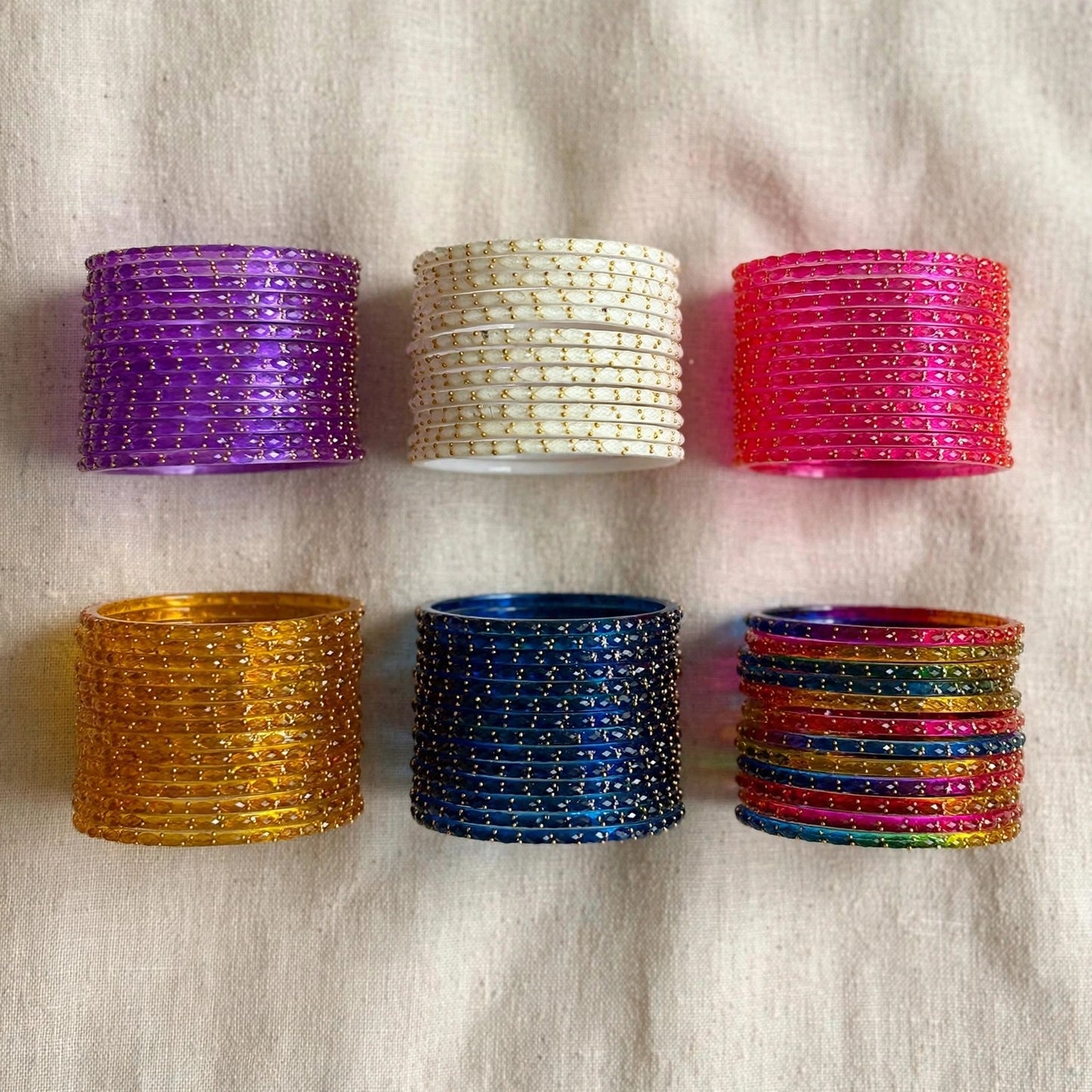 Viral Raindrop Glass Bangles Combo-RDT2