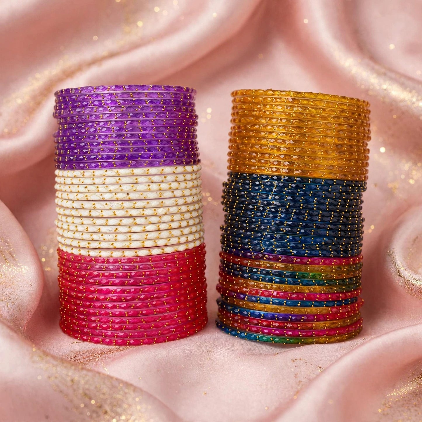 Viral Raindrop Glass Bangles Combo-RDT2