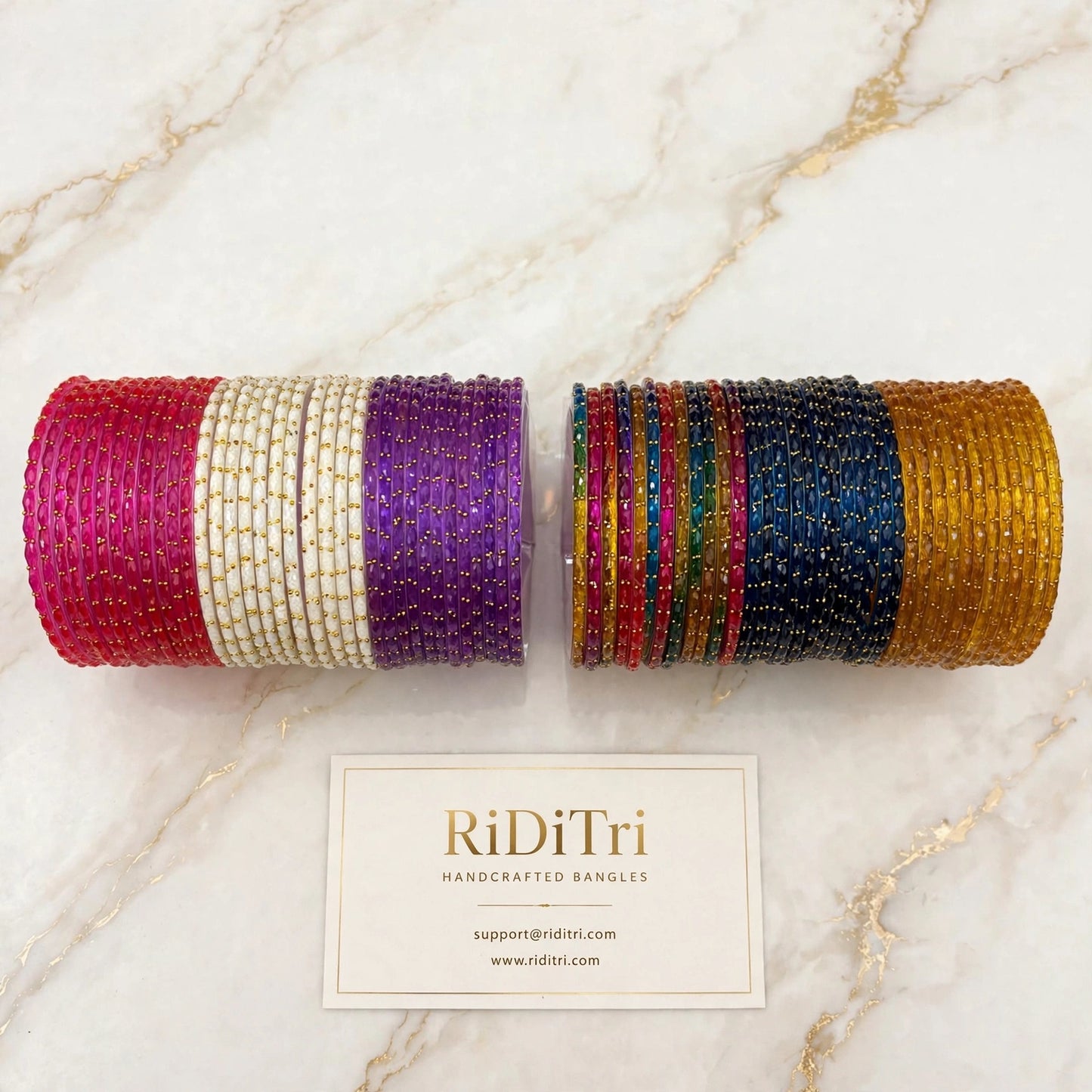 Viral Raindrop Glass Bangles Combo-RDT2