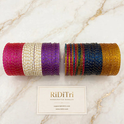 Viral Raindrop Glass Bangles Combo-RDT2