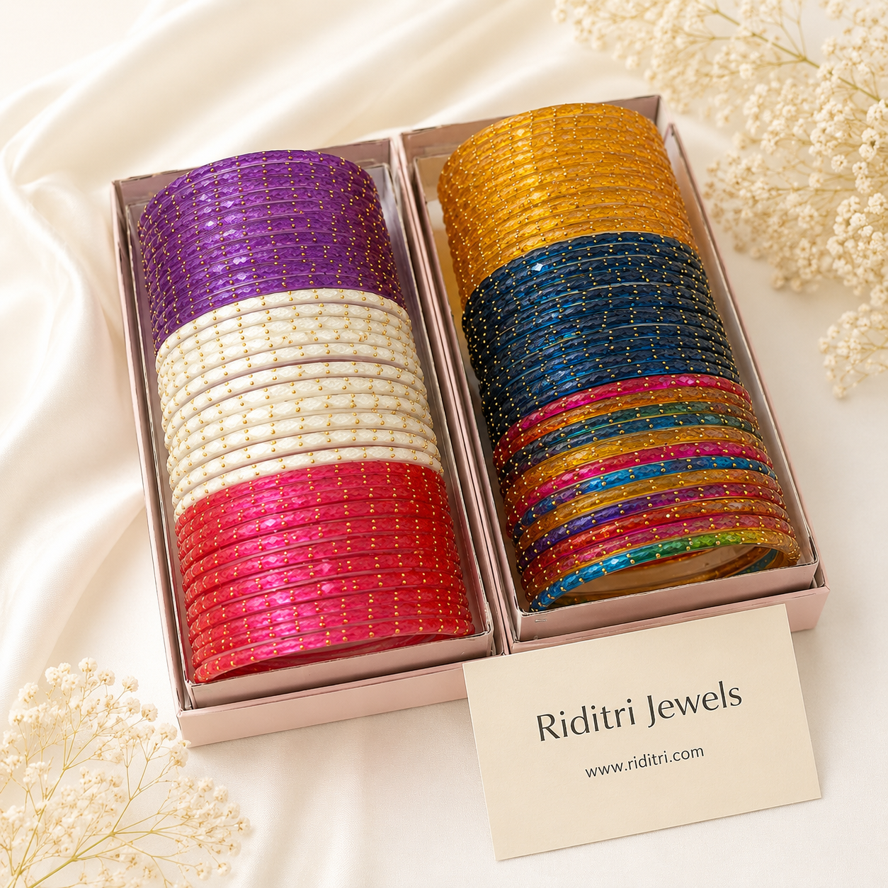 Viral Raindrop Glass Bangles Combo-RDT2