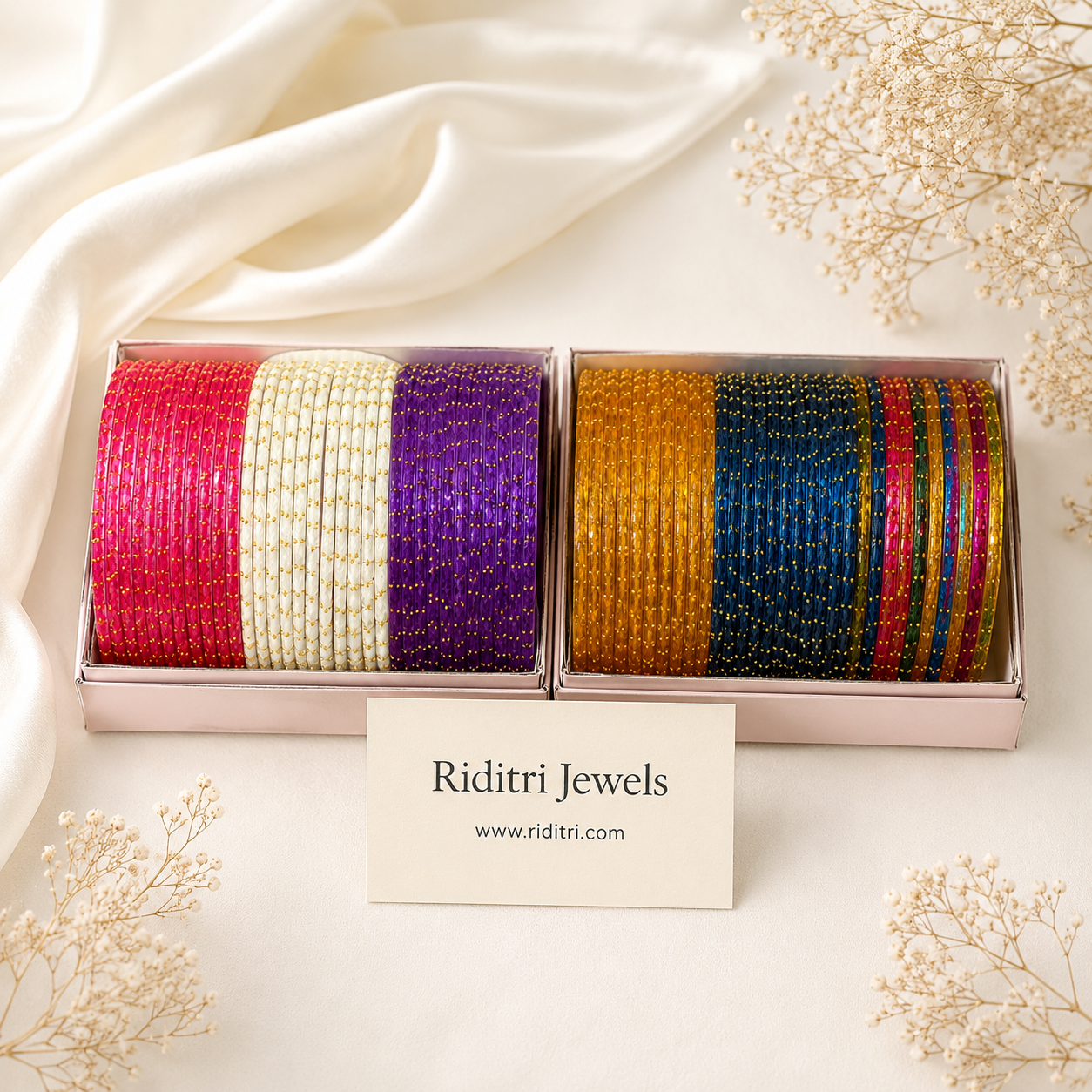 Viral Raindrop Glass Bangles Combo-RDT2