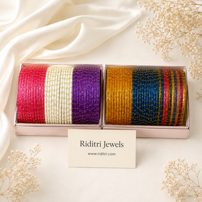 Viral Raindrop Glass Bangles Combo-RDT2