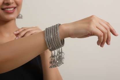 Silver Ghungroo Bangles
