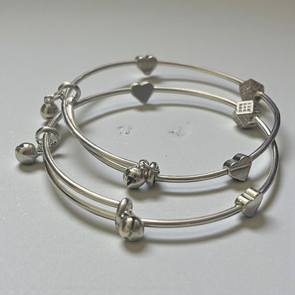 Heart Silver Ghungroo Bangles