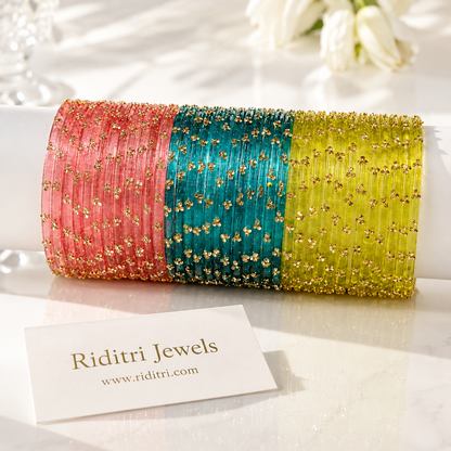 Viral Raindrop Glass Bangle Set, view 8