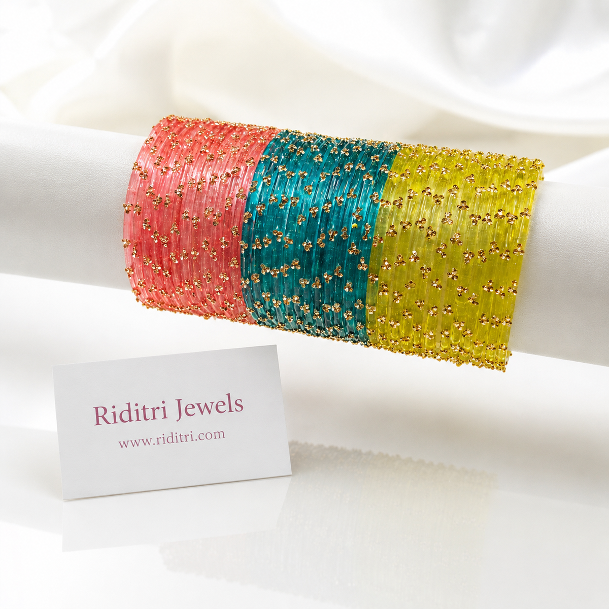 Viral Raindrop Glass Bangle Set, view 7
