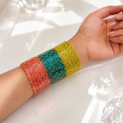 Viral Raindrop Glass Bangle Set, view 5