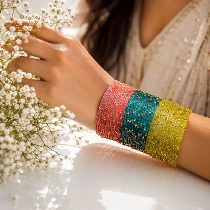 Viral Raindrop Glass Bangle Set, view 2
