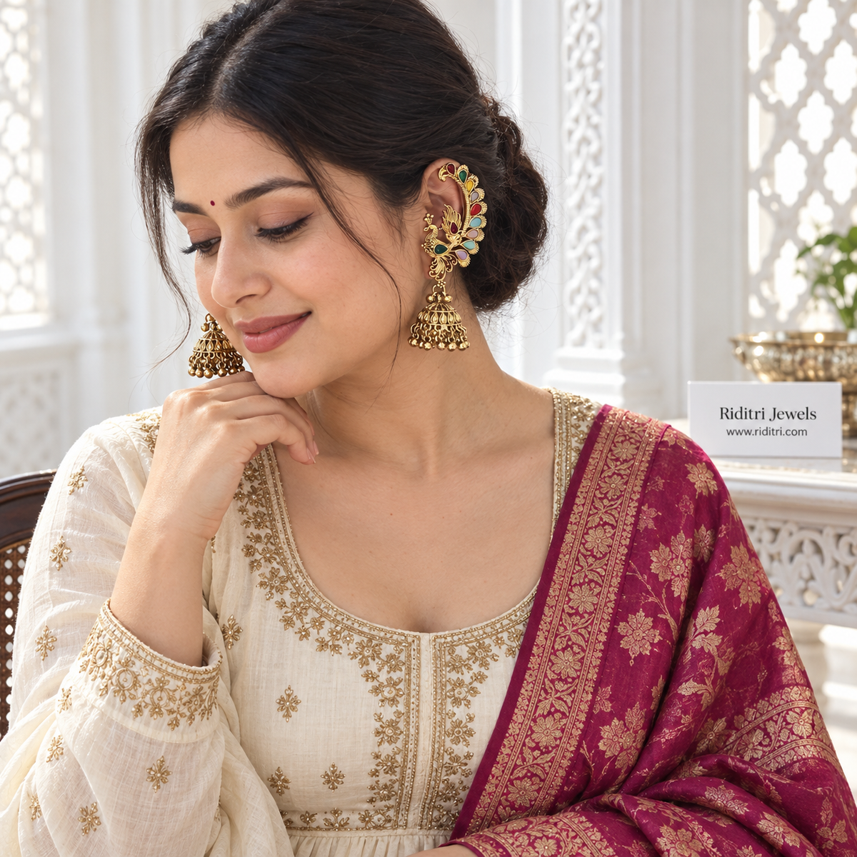 Viral Morni Ear Cuff Jhumka Earrings