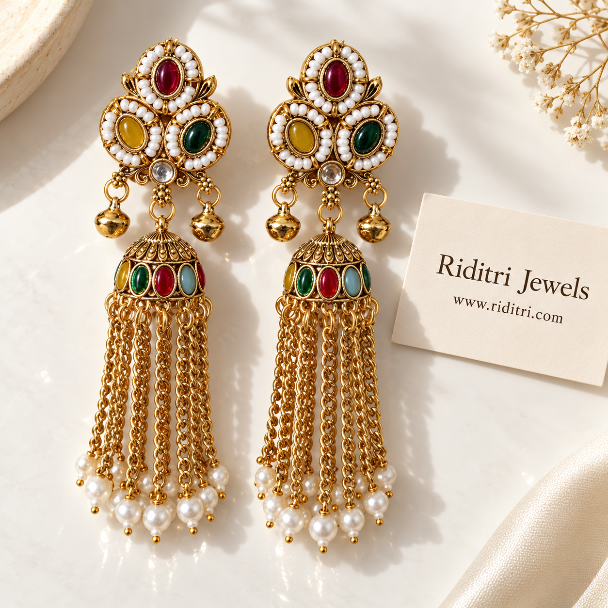 Viral Multicolor Kashmiri Jhumka Earrings