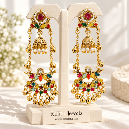 Viral Multicolor Kashmiri Ghungru Earrings