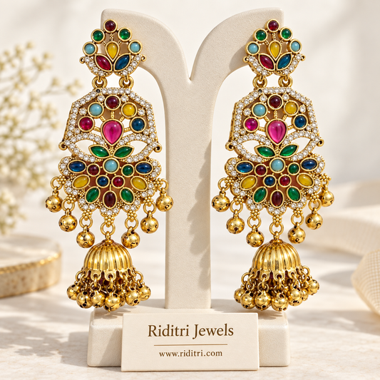 Viral AD Multicolor Kashmiri Ghungru Earrings