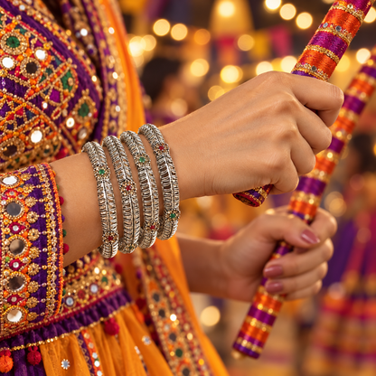 Nivante Oxidized Bangles Set