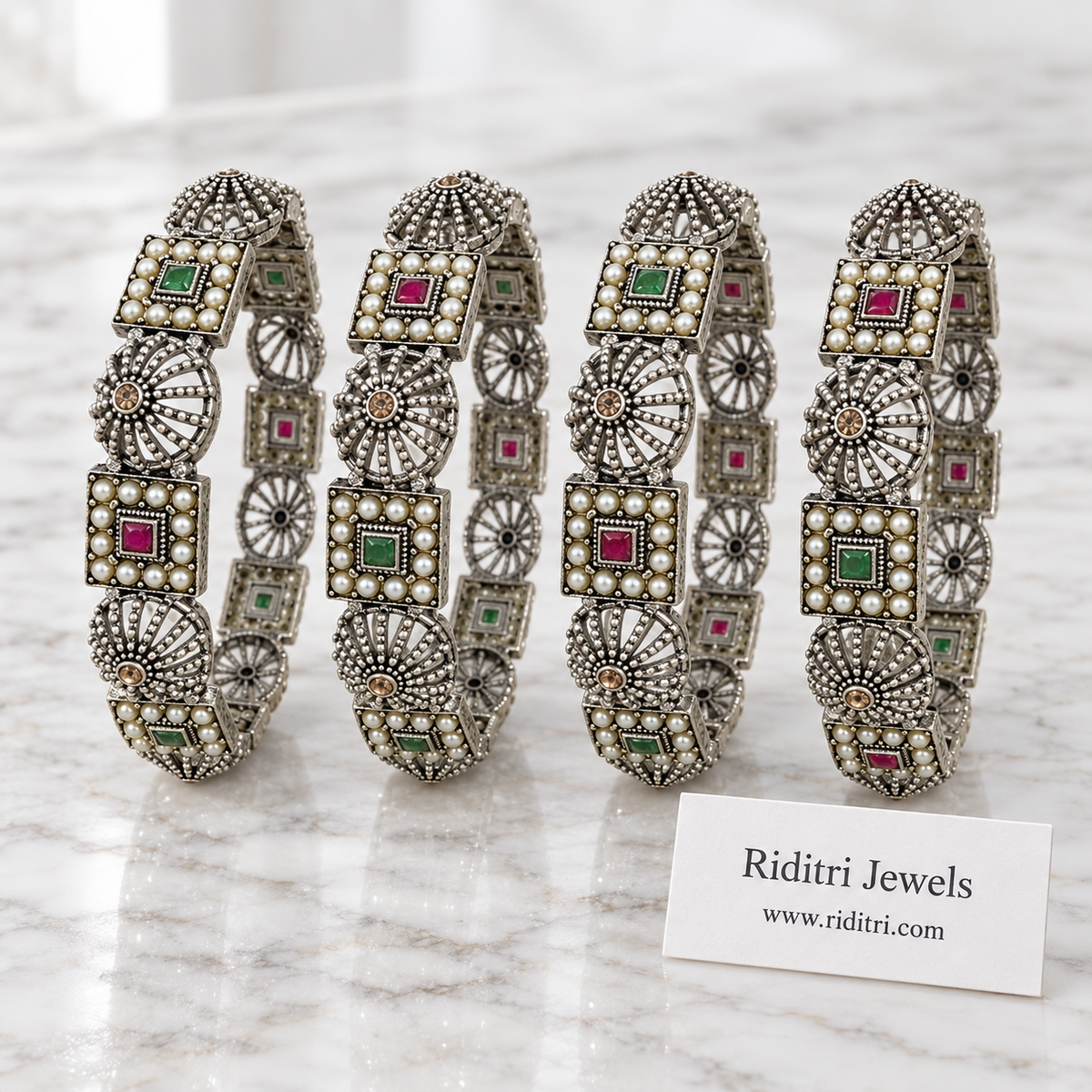 Vishika Oxidized Bangles Set
