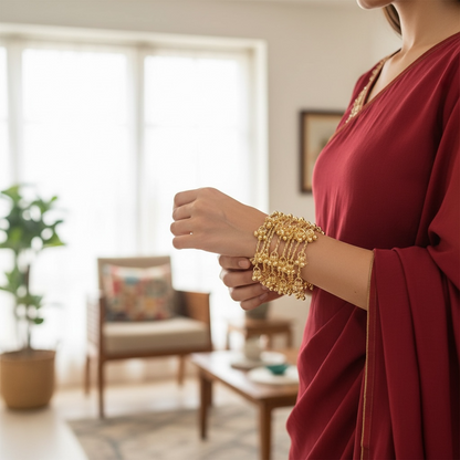 Viral Golden Ghungroo Bangles- Set of 8